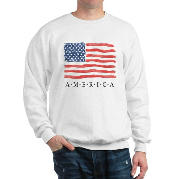 CafePress - 4Th Of July American Flag - Crew Neck Sweatshirt