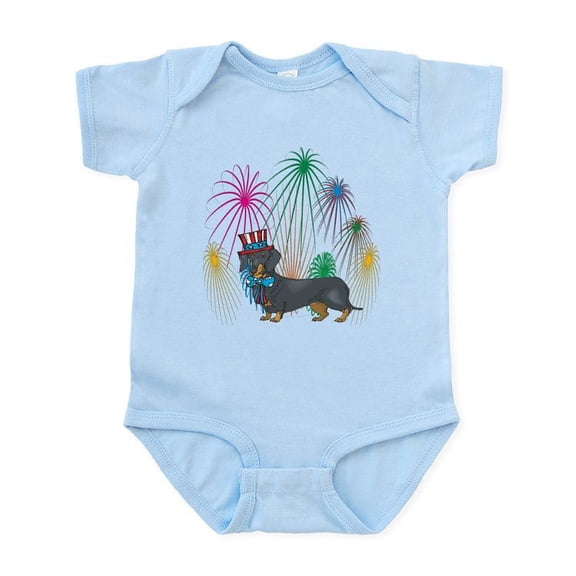 CafePress - 4Th Of July Fireworks Dachshund Infant Bodysuit - Baby Light Bodysuit, Size Newborn - 24 Months