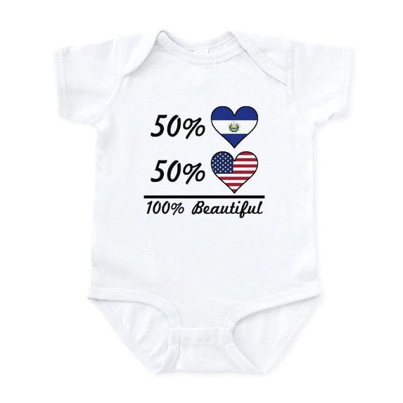 CafePress - 50% El Salvadorian 50% American 100% Beautiful Bod - Baby Light Bodysuit, Size Newborn - 24 Months