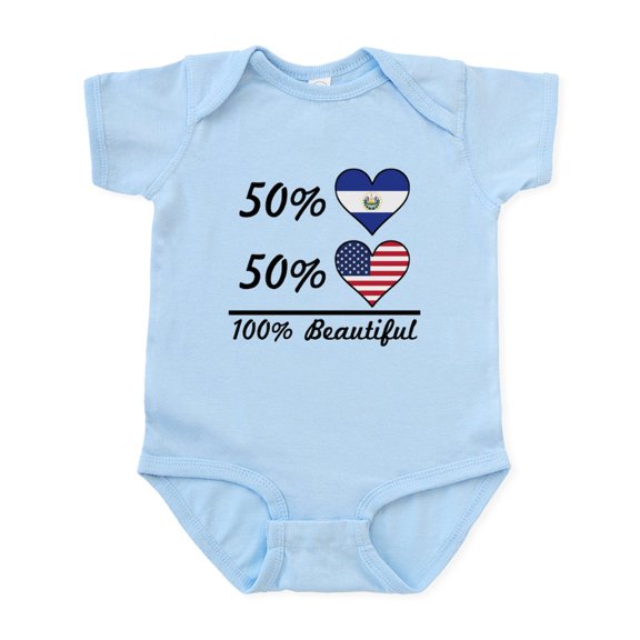 CafePress - 50% El Salvadorian 50% American 100% Beautiful Bod - Baby Light Bodysuit, Size Newborn - 24 Months