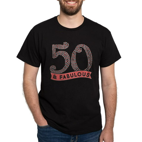 CafePress - 50 & Fabulous Dark T Shirt - Men's Classic Graphic Cotton T-Shirt