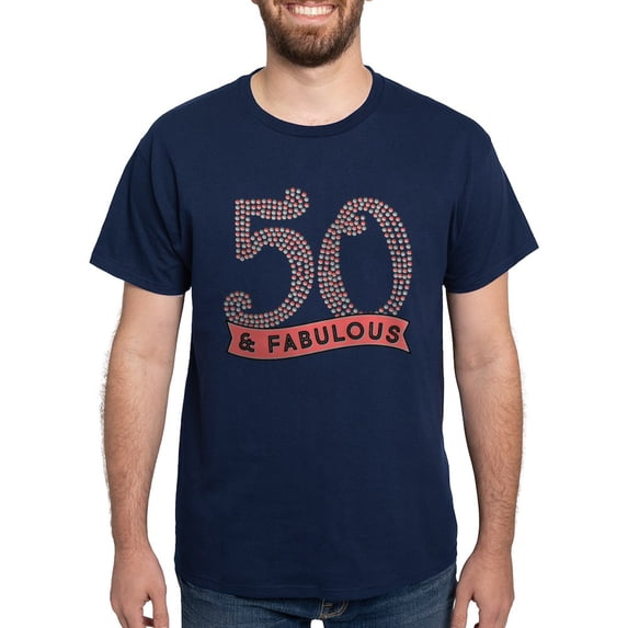 CafePress - 50 & Fabulous Dark T Shirt - Men's Classic Graphic Cotton T-Shirt