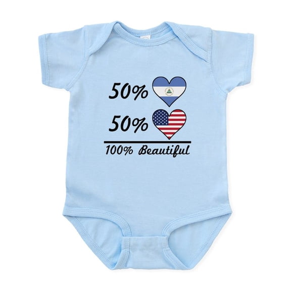 CafePress - 50% Nicaraguan 50% American 100% Beautiful Body Su - Baby Light Bodysuit, Size Newborn - 24 Months
