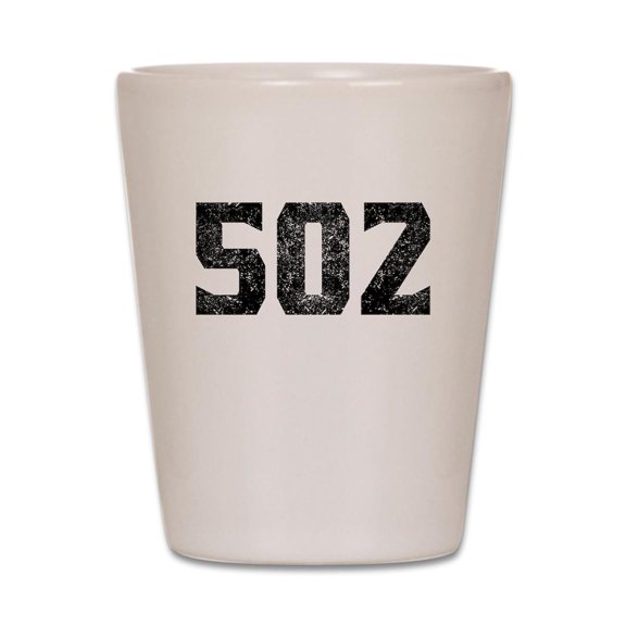 CafePress - 502 Louisville Area Code - White Shot Glass, Unique and Funny Shot Glass