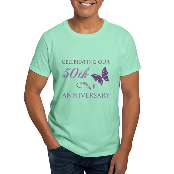 CafePress - 50Th Anniversary (Butterfly) Dark T Shirt - Men's Classic Graphic Cotton T-Shirt