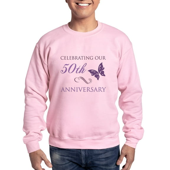 CafePress - 50Th Anniversary (Butterfly) Sweatshirt - Crew Neck Sweatshirt