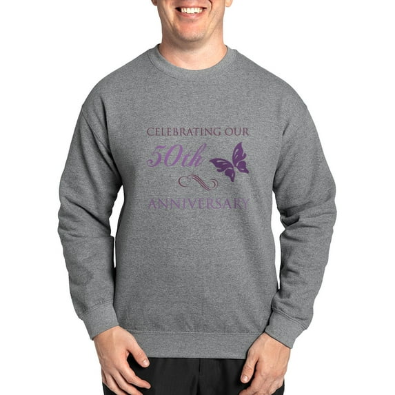 CafePress - 50Th Anniversary (Butterfly) Sweatshirt - Crew Neck Sweatshirt