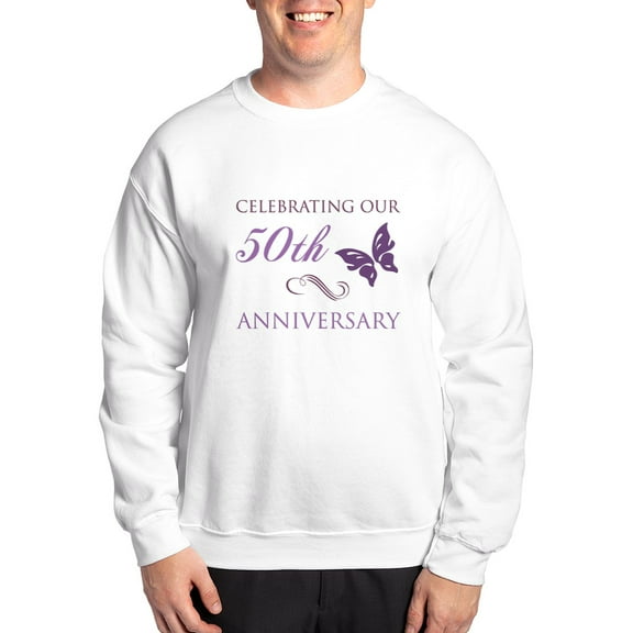 CafePress - 50Th Anniversary (Butterfly) Sweatshirt - Crew Neck Sweatshirt
