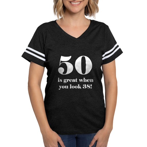 CafePress - 50Th Birthday Humor T Shirt - Womens Football Shirt
