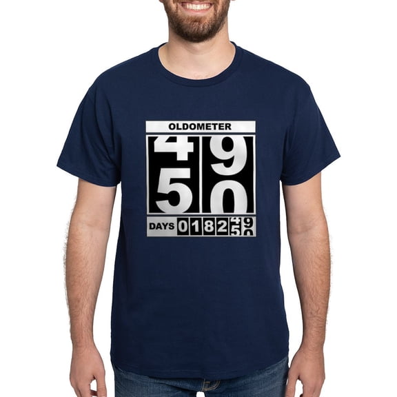 CafePress - 50Th Birthday Oldometer Dark T Shirt - Men's Classic Graphic Cotton T-Shirt
