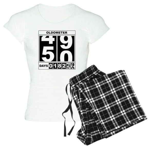 CafePress - 50Th Birthday Oldometer Pajamas - Women's Short Sleeve Print T-Shirt and Pants Light Cotton Pajama Set