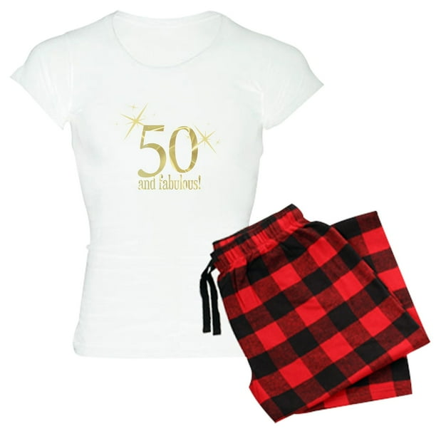 CafePress 50Th Birthday Pajamas Women s Short Sleeve Print T Shirt and Pants Light Cotton Pajama Set