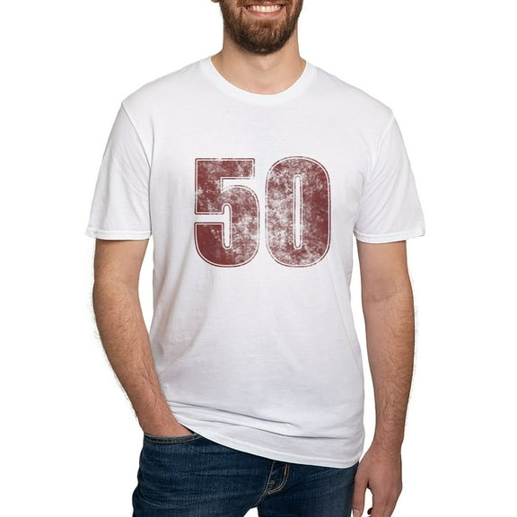 CafePress - 50Th Birthday Red Grunge Fitted T Shirt - Fitted T-Shirt, Vintage Fit Soft Cotton Tee