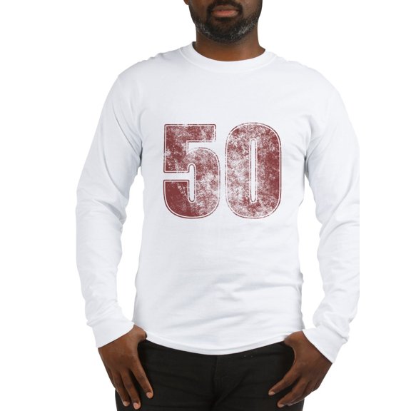 CafePress - 50Th Birthday Red Grunge Long Sleeve T Shirt - Unisex Cotton Long Sleeve T-Shirt
