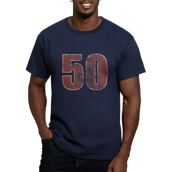 CafePress - 50Th Birthday Red Grunge Men's Fitted T Shirt (Dar - Men's Fitted T-Shirt