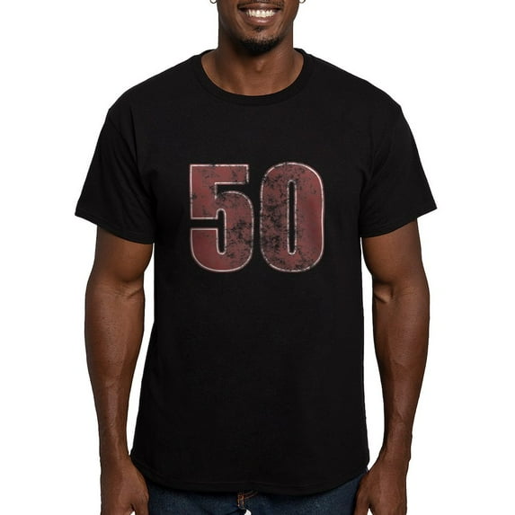 CafePress - 50Th Birthday Red Grunge Men's Fitted T Shirt (Dar - Men's Fitted T-Shirt