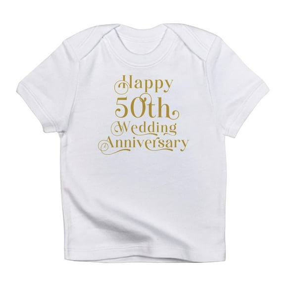 CafePress - 50Th Wedding Anniversary Gold Retro Typography T Shirt - Infant T-Shirt