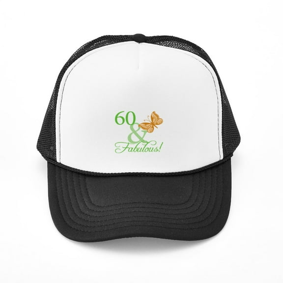 CafePress - 60 & Fabulous Birthday - Adjustable Unisex Printed Trucker Hat with Mesh Back