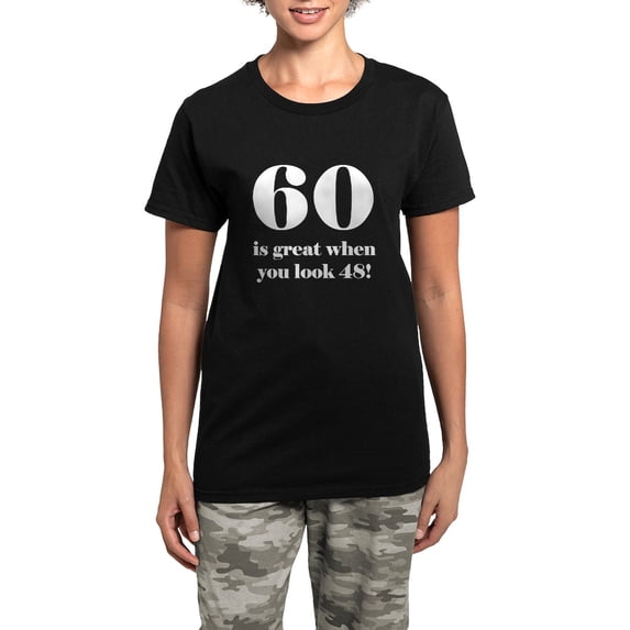 CafePress - 60Th Birthday Humor Women's Dark Pajamas - Women's Short Sleeve Print T-Shirt and Pants Dark Cotton Pajama Set
