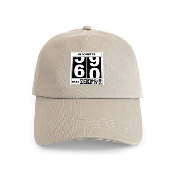 CafePress - 60Th Birthday Oldometer Cap - Adjustable 100% Brushed Unisex Casual Cotton Baseball Cap, Beige, 1