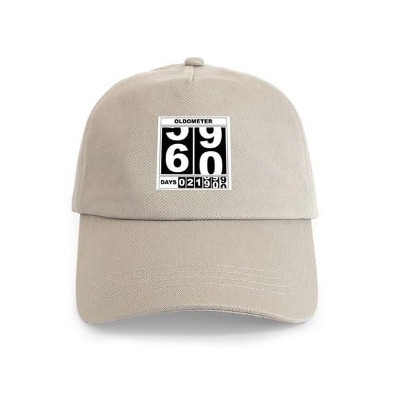 CafePress - 60Th Birthday Oldometer Cap - Adjustable 100% Brushed Unisex Casual Cotton Baseball Cap, Beige, 1