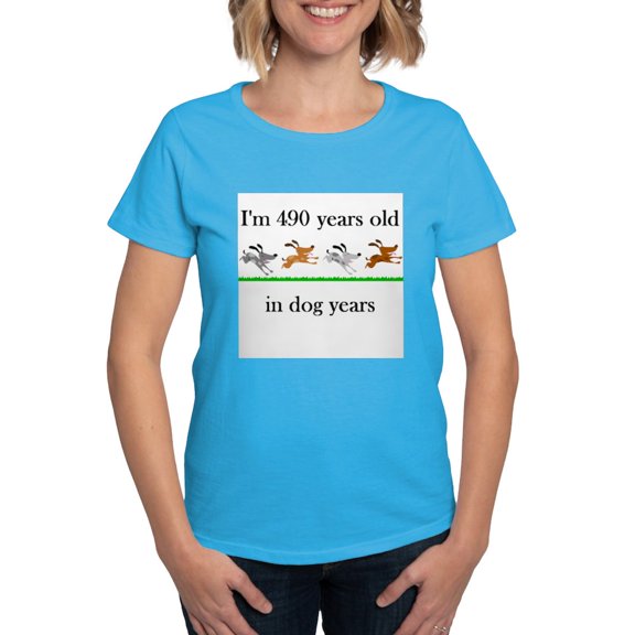 CafePress - 70 Birthday Dog Years 1 Women's Value T Shirt - Women's Traditional Fit Dark T-Shirt