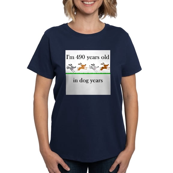 CafePress - 70 Birthday Dog Years 1 Women's Value T Shirt - Women's Traditional Fit Dark T-Shirt