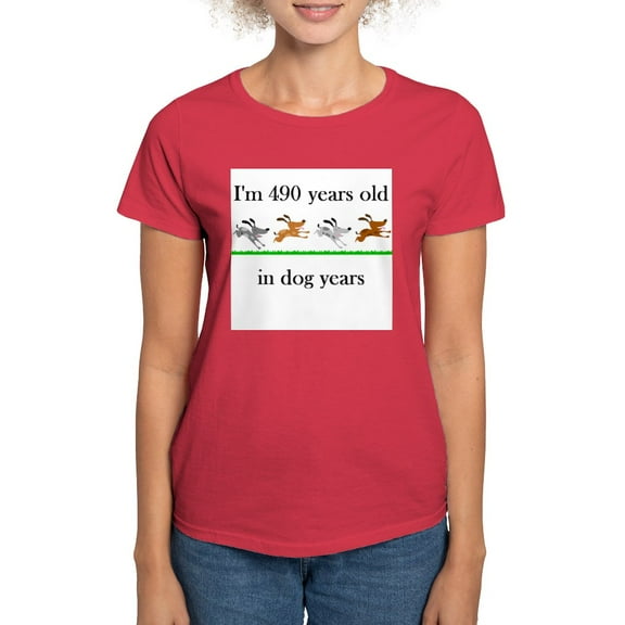 CafePress - 70 Birthday Dog Years 1 Women's Value T Shirt - Women's Traditional Fit Dark T-Shirt