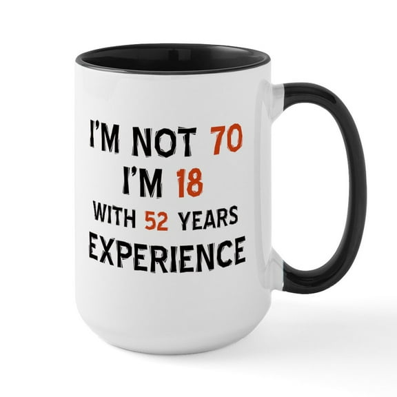 CafePress - 70 Year Old Designs Large Mug - 15 oz Ceramic Large White Novelty Mug