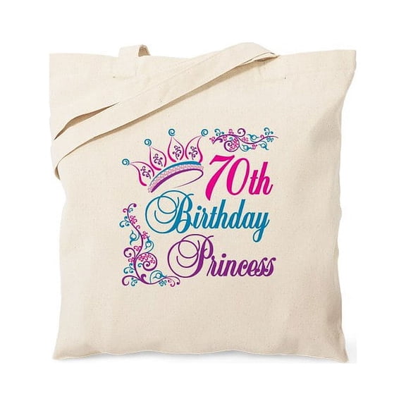 CafePress - 70Th Birthday Princess Tote Bag - Unisex Canvas Tote Bag, Beige, 1-Piece