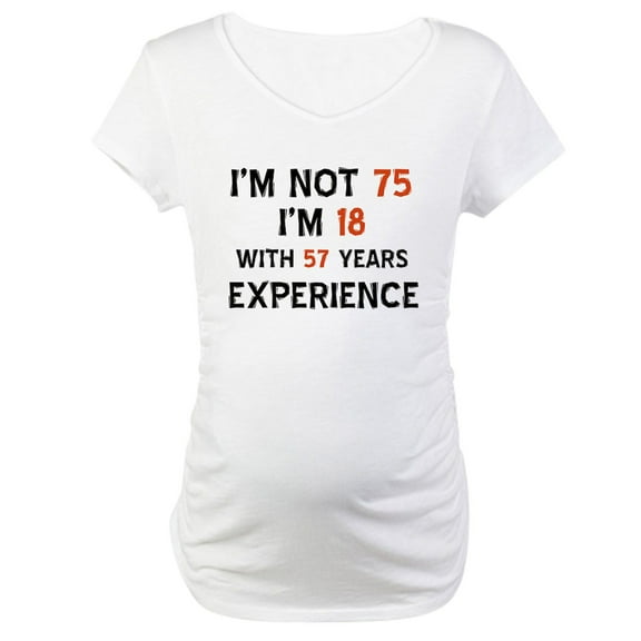 CafePress - 75 Year Old Designs Maternity T Shirt - Cotton Maternity T-shirt, Cute & Funny Pregnancy Tee