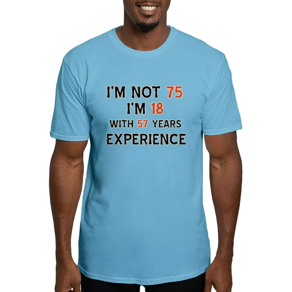 CafePress - 75 Year Old Designs Men's Fitted T Shirt (Dark) - Fitted T-Shirt, Vintage Fit Soft Cotton Tee