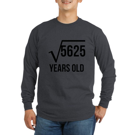 CafePress - 75 Years Old Square Root Long Sleeve T Shirt - Long Sleeve Dark T-Shirt