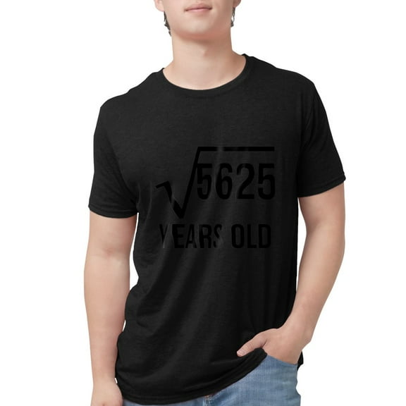 CafePress - 75 Years Old Square Root Men's Deluxe T Shirt - Mens Tri-blend T-Shirt