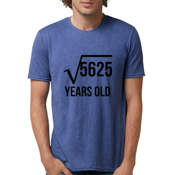 CafePress - 75 Years Old Square Root Men's Deluxe T Shirt - Mens Tri-blend T-Shirt