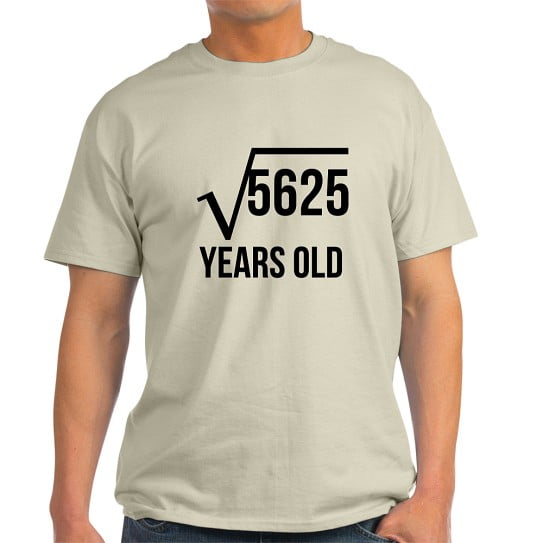 CafePress - 75 Years Old Square Root T Shirt - Men's Classic Cotton T ...