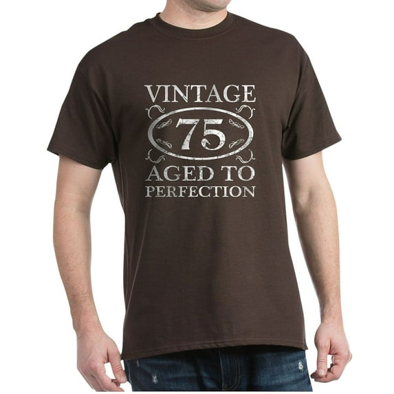 CafePress - 75Th Birthday Vintage Dark T Shirt - Men's Classic Graphic Cotton T-Shirt