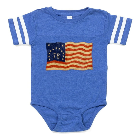 CafePress - 76 FLAG WORN - Cute Infant Baby Football Bodysuit