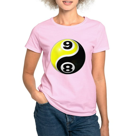 CafePress - 8 Ball 9 Ball Yin Yang Women's Light T Shirt - Women's Classic T-Shirt