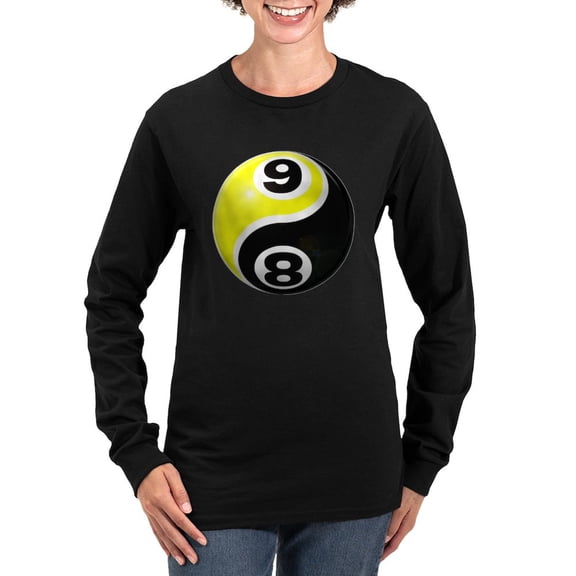 CafePress - 8 Ball 9 Ball Yin Yang Women's Long Sleeve Dark T - Women's Long Sleeve Graphic Tee Casual Fit