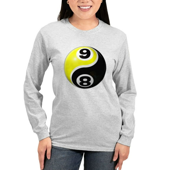 CafePress - 8 Ball 9 Ball Yin Yang Women's Long Sleeve T Shirt - Women's Long Sleeve Graphic Casual T-Shirt