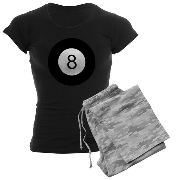 CafePress - 8 Ball Women's Dark Pajamas - Women's Short Sleeve Print T-Shirt and Pants Dark Cotton Pajama Set