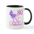 thumbnail image 1 of CafePress - 80 & Fabulous (Plumb) Mug - 11 oz Ceramic Mug - Novelty Coffee Tea Cup, 1 of 4
