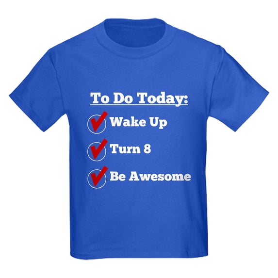 CafePress - 8Th Birthday Checklist T Shirt - Dark T-Shirt Kids XS-XL