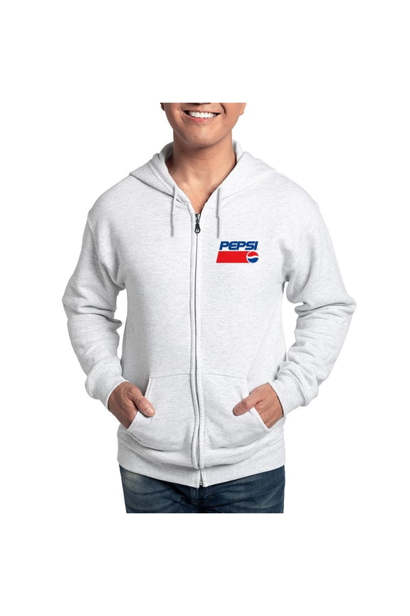 - 90S Pepsi Logo Men's Zip Up Hoodie - Zip Hoodie, Classic Hooded Sweatshirt with Metal Zipper