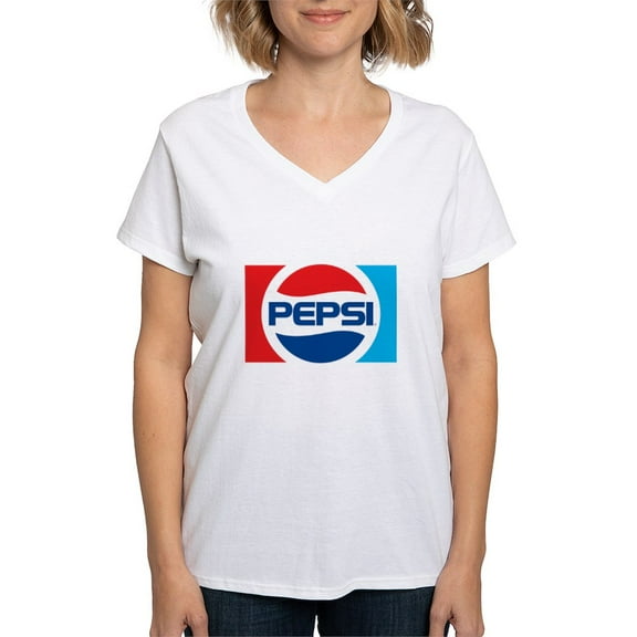 CafePress - 90S Pepsi Logo Women's V Neck T Shirt - Womens Cotton V-Neck T-shirt