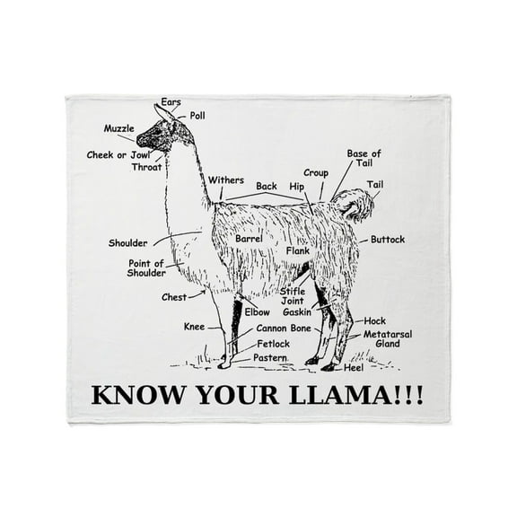 CafePress - 925746_10477594_Llama_Orig Throw Blanket - Soft Fleece Throw Blanket, 50"x60" for All Ages
