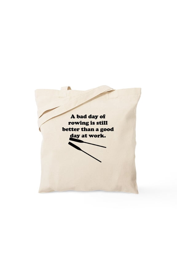 - A Bad Day Of Rowing Tote Bag - Unisex Canvas Tote Bag, Beige, 1-Piece