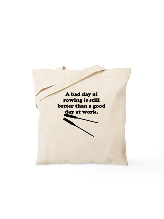 - A Bad Day Of Rowing Tote Bag - Unisex Canvas Tote Bag, Beige, 1-Piece