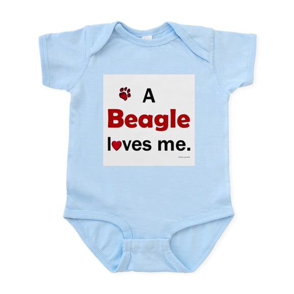 CafePress - A Beagle Loves Me Infant Bodysuit - Baby Light Bodysuit